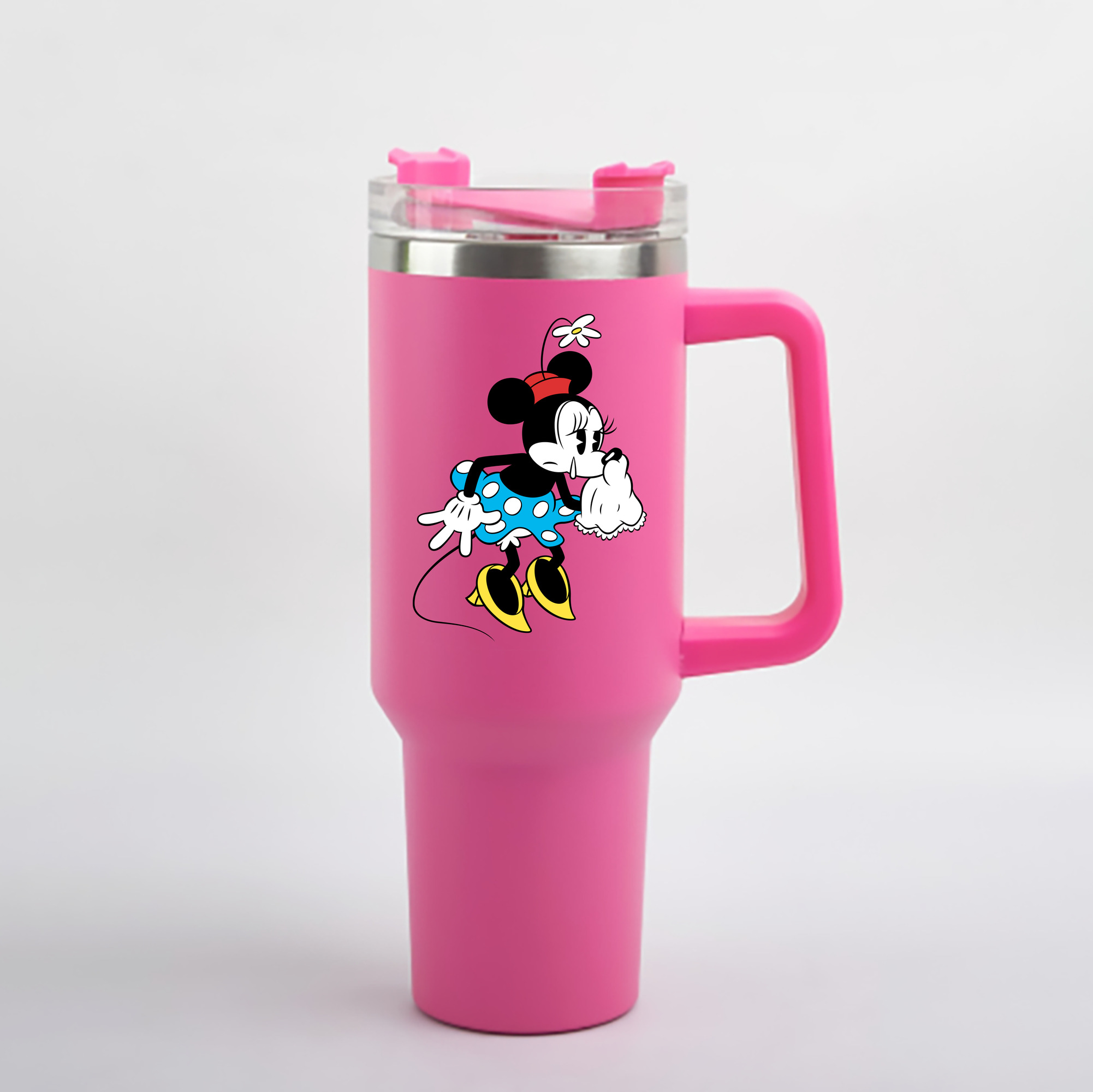 ミッキーマウス Mickey Mouse 1200mL車用タンブラー - クリスタルステッカー（プラスチックストロー付き）